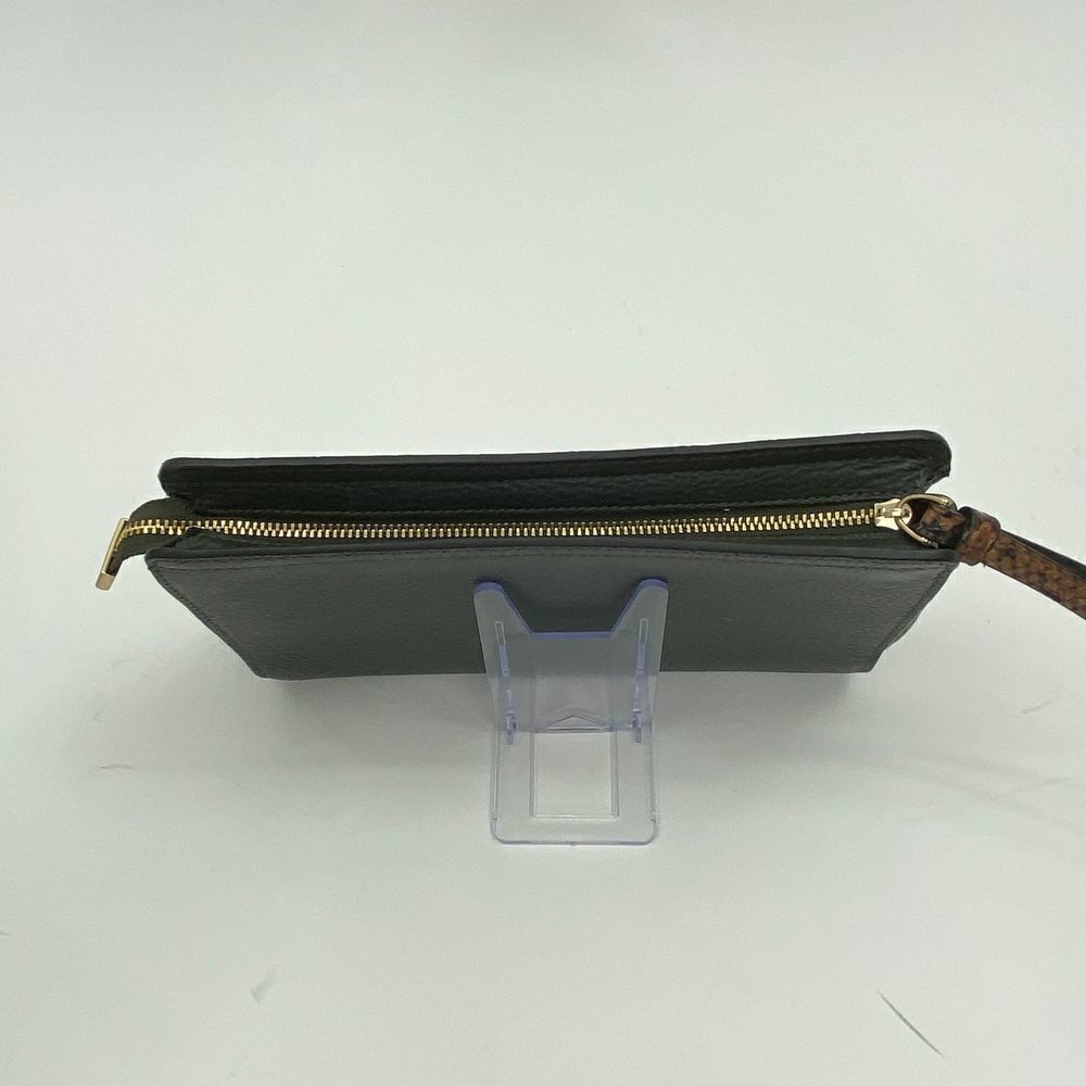 COACH Pebble Leather Clutch Crocodile Embossed Ivy - Picture 3 of 5